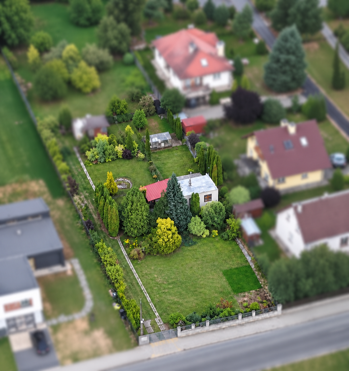 Letecká fotografie pozemků a okolí